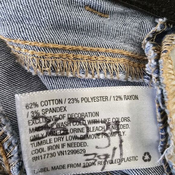 Knox Rose Jeans Women Size 10 Denim Blue Side Tribal Chevron Embroidered Pattern - Picture 9 of 11